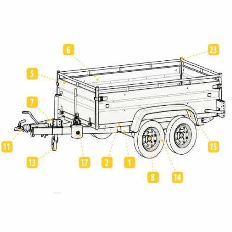 Porte avant ou arrière / Ridelle Lider  xx350/xx390/xx392/xx393/xx394/xx395/xx352