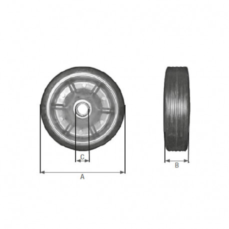 Galet de roue jockey AL-KO 250x85 Acier