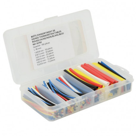 Coffret 180 pièces gaine thermorétractable multicolore 90mm