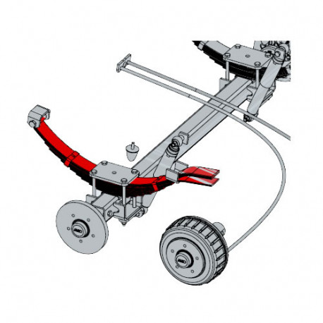 Lames de ressort AL-KO pour essieux droits solo ou tandem 1800kg