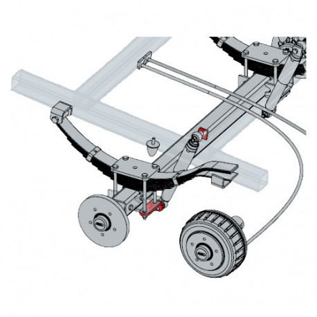 Support d'amortisseur AL-KO pour essieux droits solo et tandem 1800kg