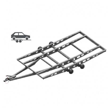 Châssis AL-KO arrière oblique tandem 2600kg freiné chargement bas avec armature