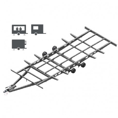 Châssis AL-KO tandem 3500kg freiné chargement bas avec armature