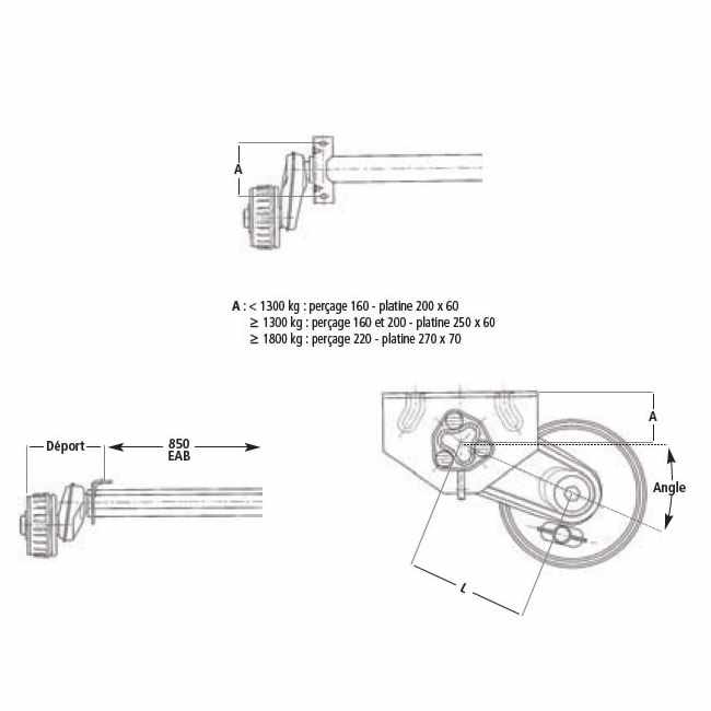 2 Demi-Essieux 750KG 4TR 100 - Cdiscount Auto